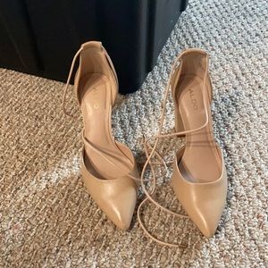 Nude Closed Toe Pumps